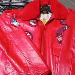 Schotts red leather like new, hard to find